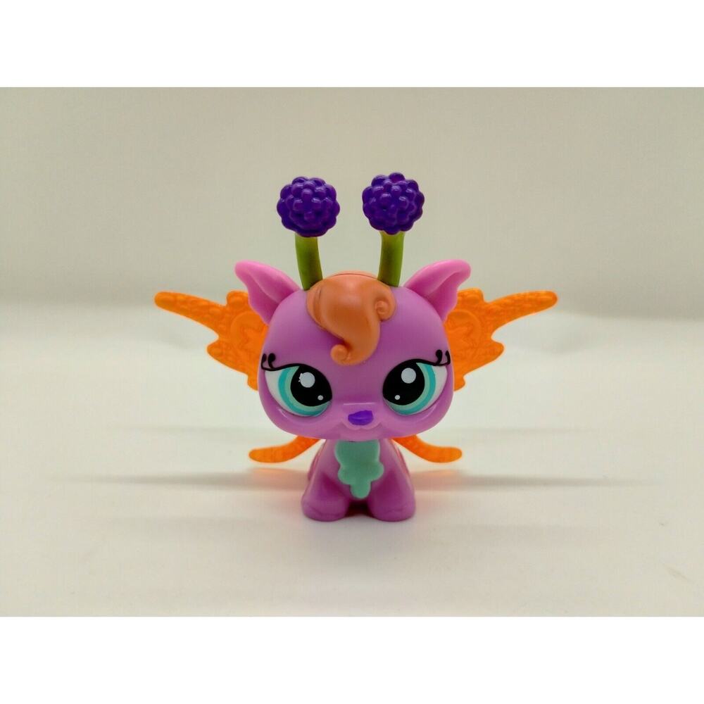 Littlest Pet Shop LPS 2728 Purple Flower Orange Light Up Fairy - Glows